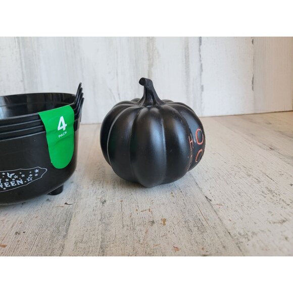 miniature Hocus pocus pumpkin cauldron basket Halloween set decor - Picture 6 of 8
